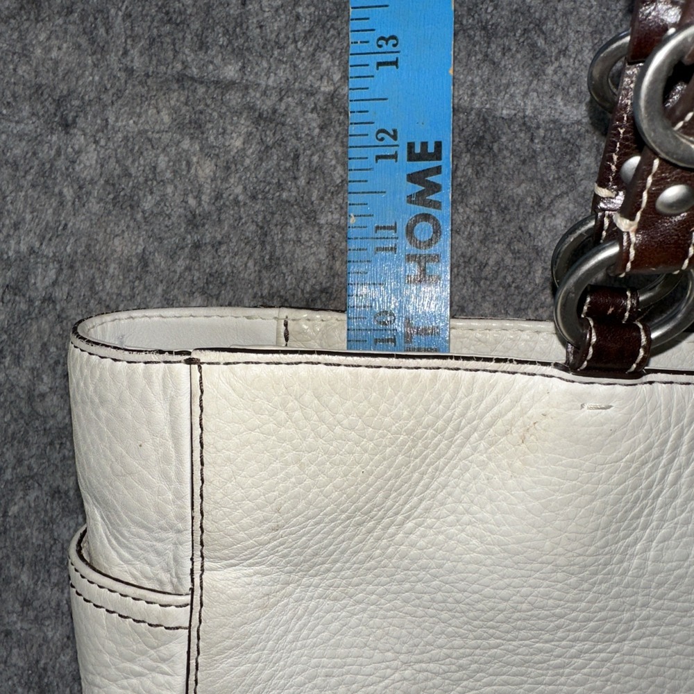 Vintage Coach White Pebble Leather Chelsea‎ Handbag Purse No.F0782- F10890 -(55) - Picture 11 of 12